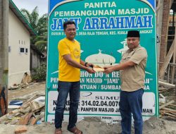 Sekretaris Gerindra Sumut Bantu Pembangunan Masjid di Langkat