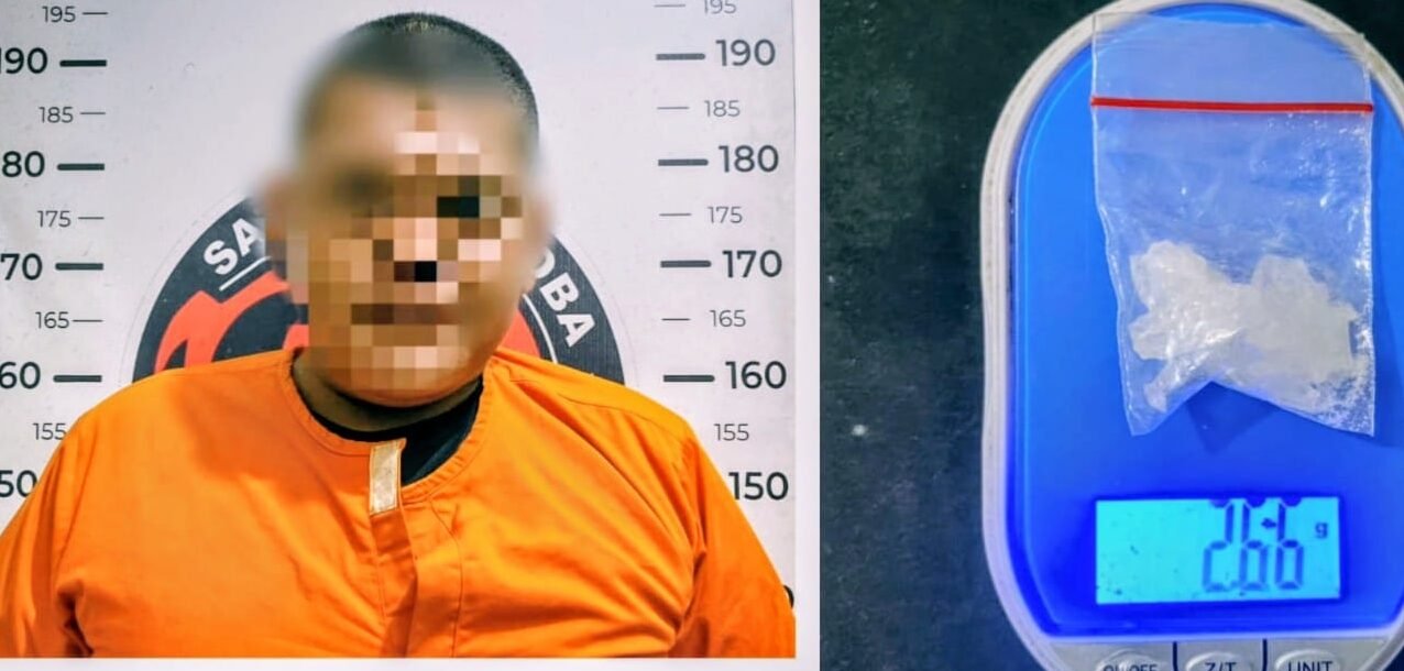 Pelaku Narkotika jenis sabu dan barang bukti jenis sabu yang diringkus Satresnarkoba Polres Batu Bara