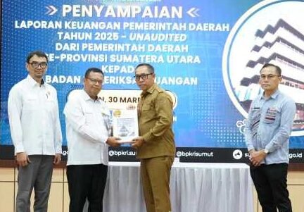 Pemkab Taput serahkan LKPD Unaudited 2025 kepada BPK RI Perwakilan Sumut.