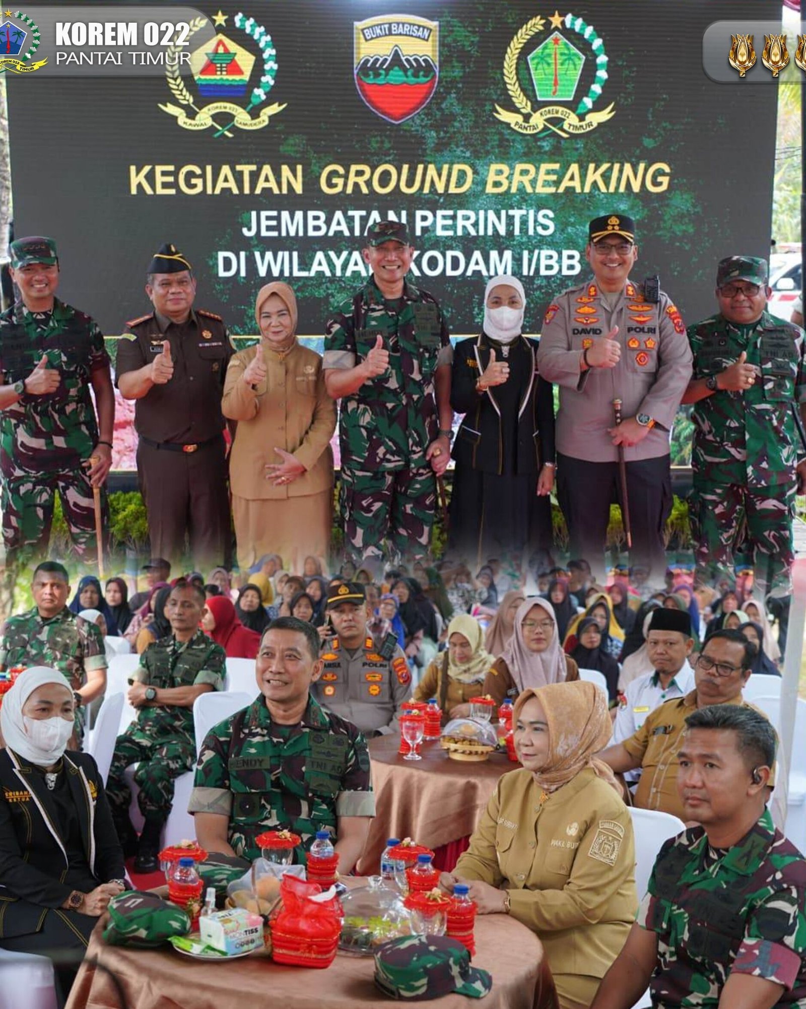 Danrem 022/PT Dampingi Pangdam I/BB Guncang Langkat Lewat Ground Breaking Pembangunan Jembatan Strategis.