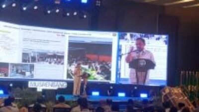 Mendagri RI Muhammad Tito Karnavian tatkala memberikan kata sambutan di Musrenbag RKPD Sumut tahun 2027.