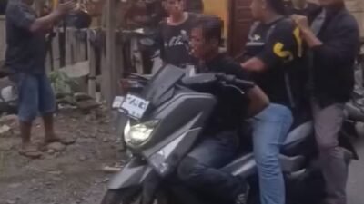 Petugas kepolisian dari Satreskrim Polresta Deli Serdang mengamankan pelaku.