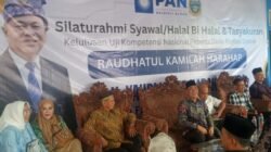 Anggota DPRD Sumut Ir H Yahdi Khoir Harahap, MBA saat berada di tengah-tengah tamu undangan di acara halal bi halal dan tasyakuran.