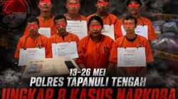 Luar biasa, Dalam Dua Pekan Polres Tapteng Ungkap 8 Kasus Narkoba