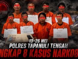 Luar biasa, Dalam Dua Pekan Polres Tapteng Ungkap 8 Kasus Narkoba