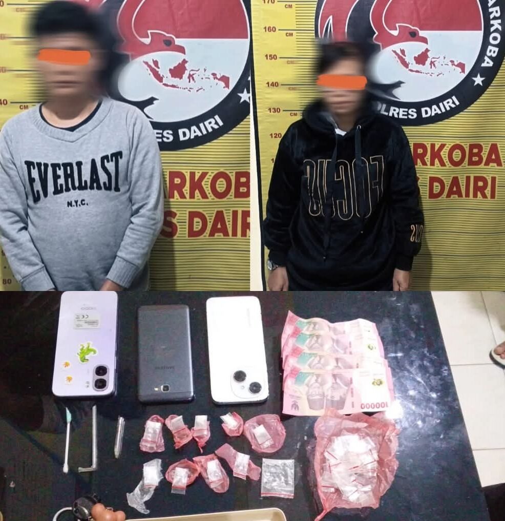Pelaku dan barang bukti yang diamankan petugas kepolisian.