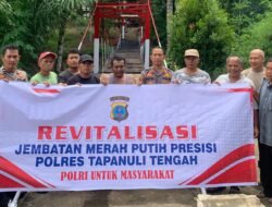 Polres Tapteng Revitalisasi Jembatan Rambing di Sibabangun