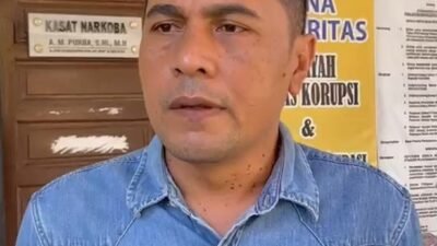 Kasat Resnarkoba Polres Sibolga AKP A.M Purba, SH., M.H.saat memberi keterangan terungkapnya peredaran narkoba di wilayah Kota Sibolga, Jumat (29/5/2026).