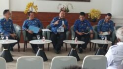 Kepala Bagian Kerjasama Biro Pemerintahan dan Otonomi Daerah Setdaprov Sumut, Ahmad Yamin saat konferensi pers terkait Program Prioritas, Proyek Strategis dan Kegiatan Unggulan OPD di Anjungan Dekranasda, lantai 1 Kantor Gubernur Sumut, Jalan Diponegoro No. 30, Medan, Rabu (17/6/2026).