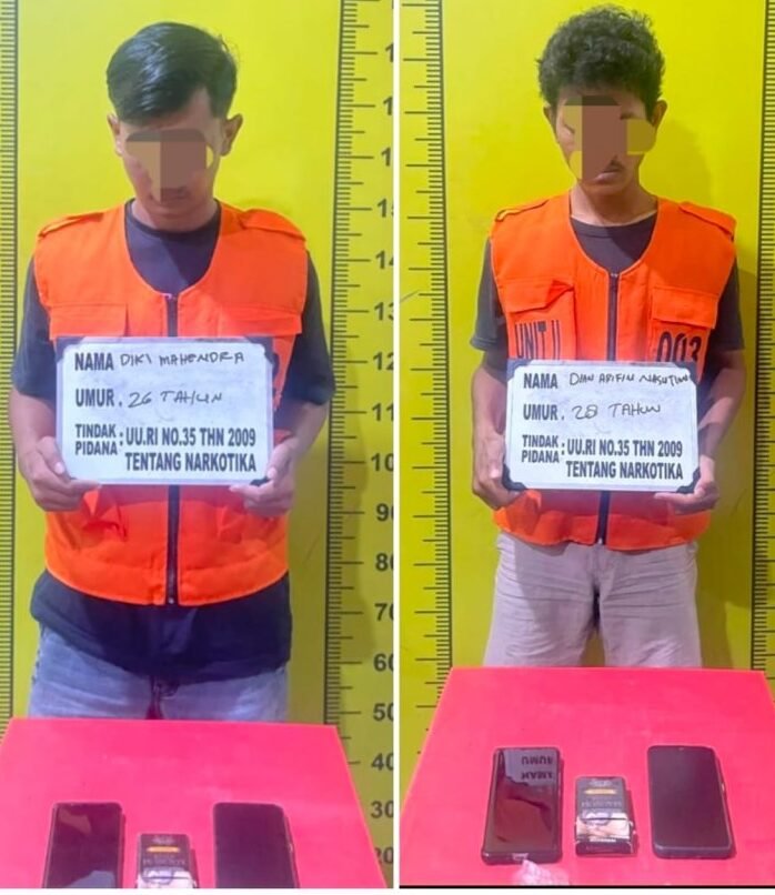 Dua tersangka yang diamankan pihak Kepolisian